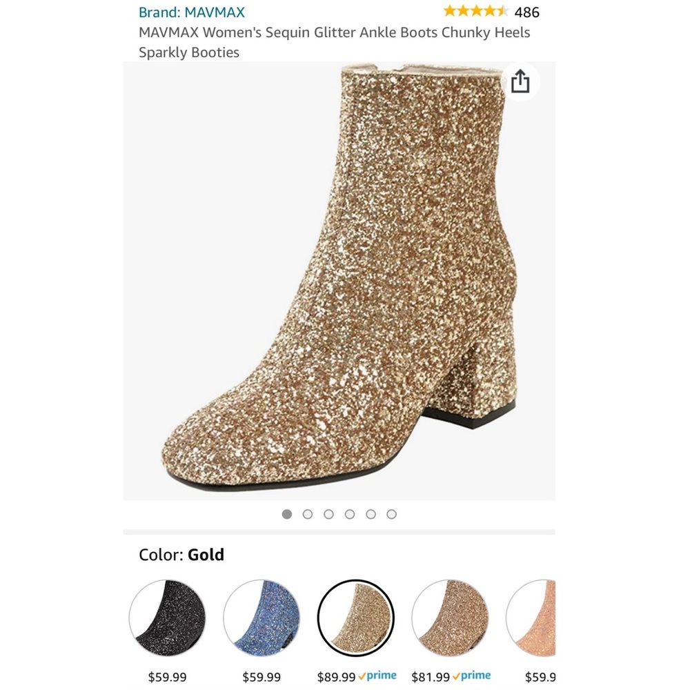 MavMax Glitter Booties in size 8